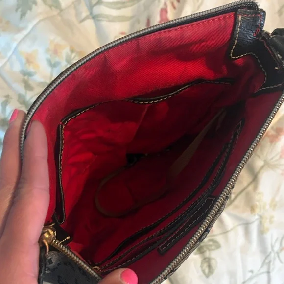 Dooney & Bourke Black and Brown Monogram Shoulder Bag - Picture 3 of 5